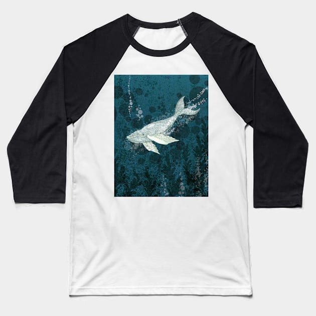 Flying Whale Baseball T-Shirt by SWON Design